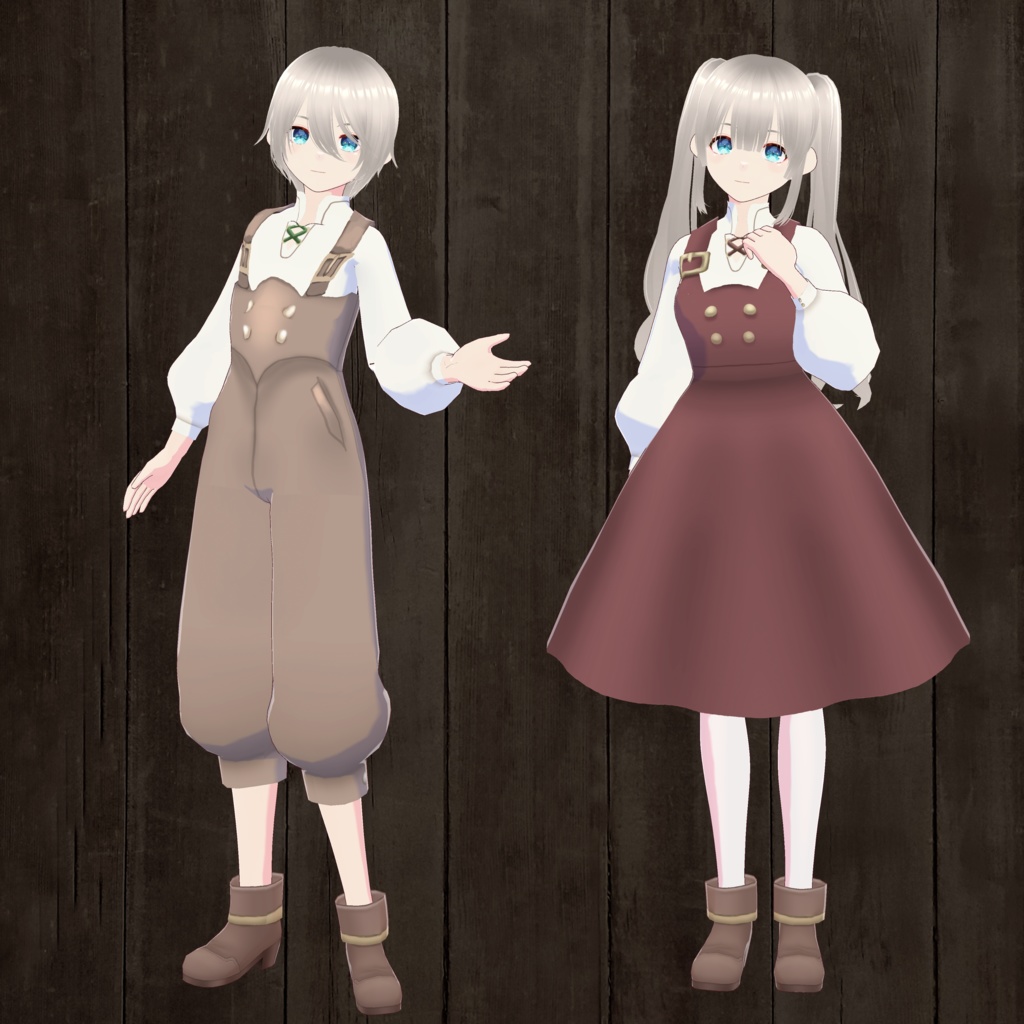 ファンタジー村人村娘服　テクスチャ　VRoid　