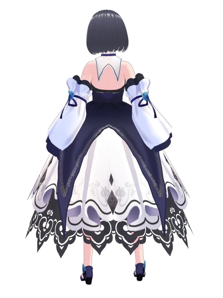 白青ダイヤドレス・Vroid・VRMデータ入り