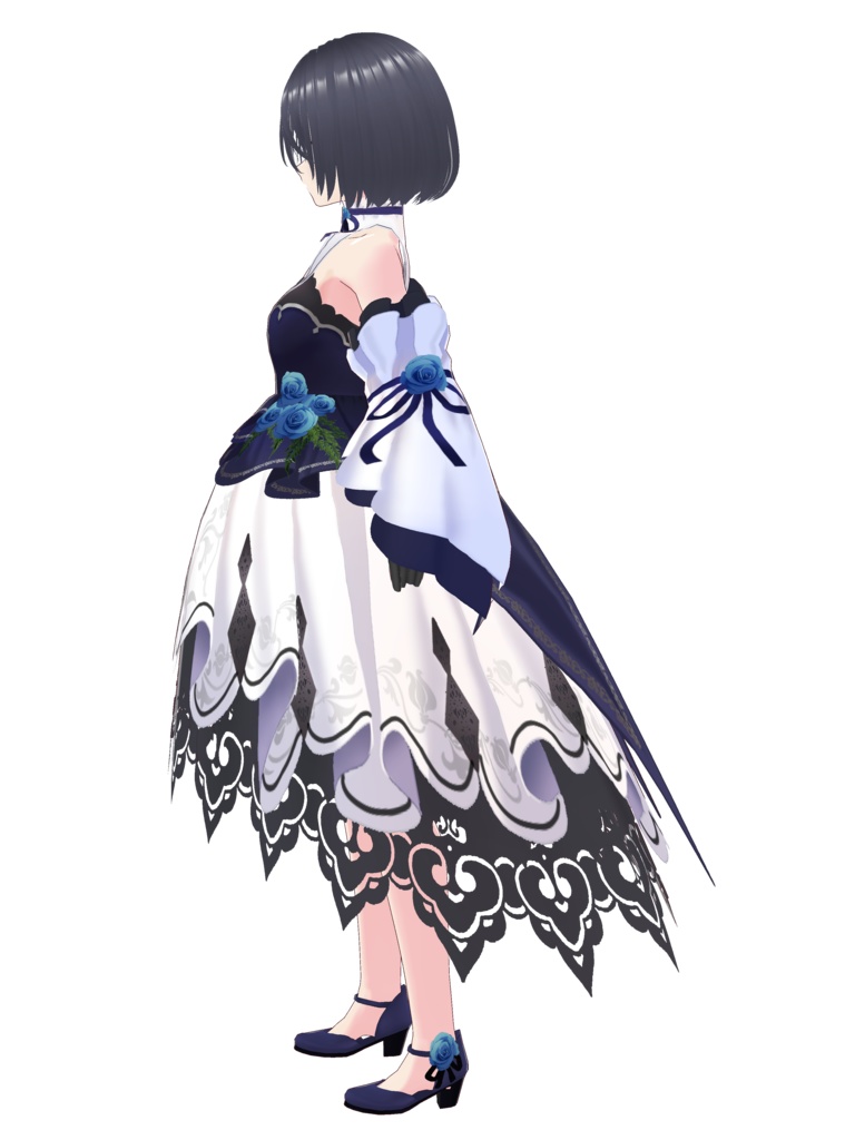 白青ダイヤドレス・Vroid・VRMデータ入り