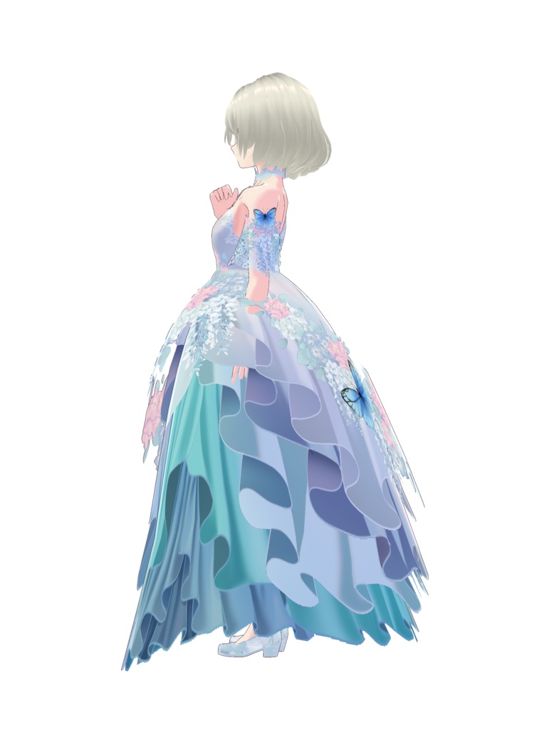 水色ドレス Vroid・vrmデータ入り
