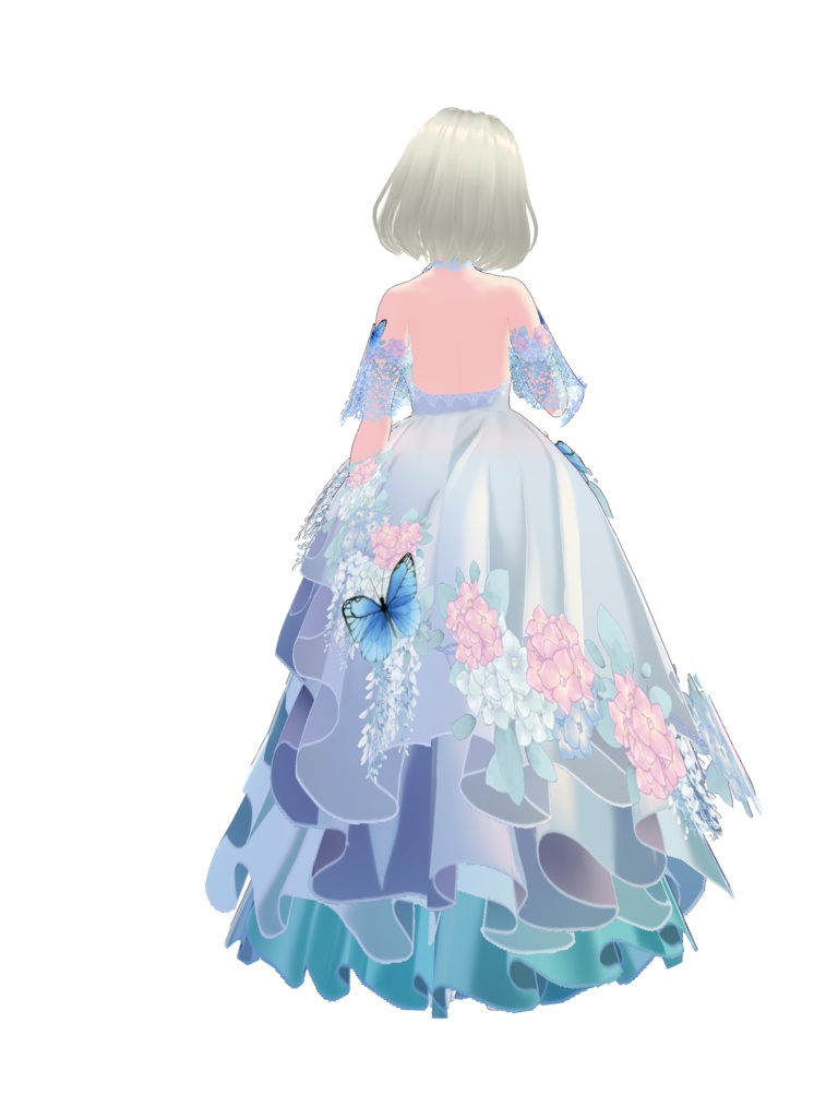 水色ドレス Vroid・vrmデータ入り