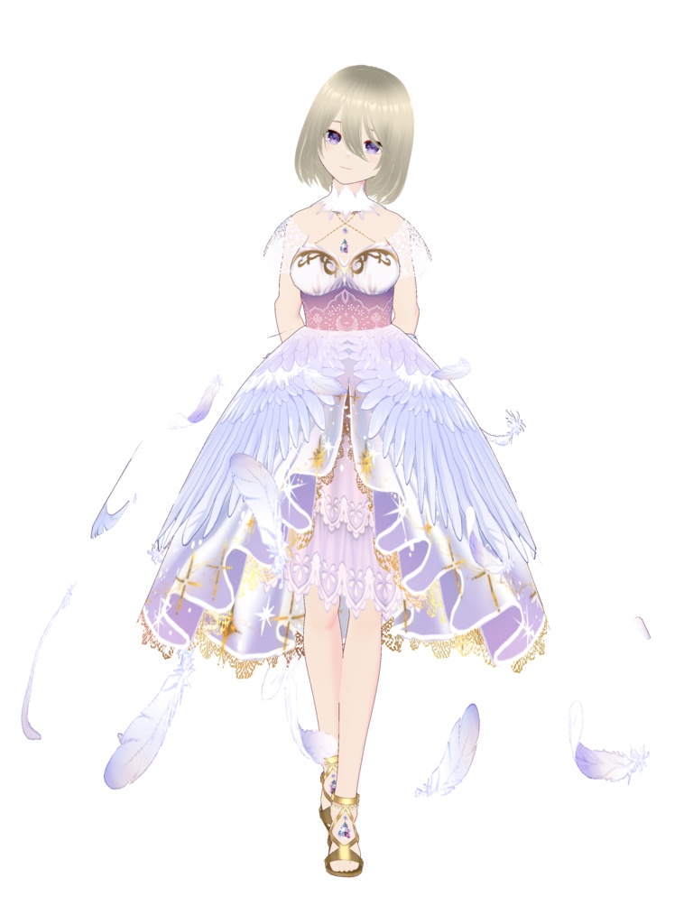 羽ドレス Vroid・vrmデータ入り