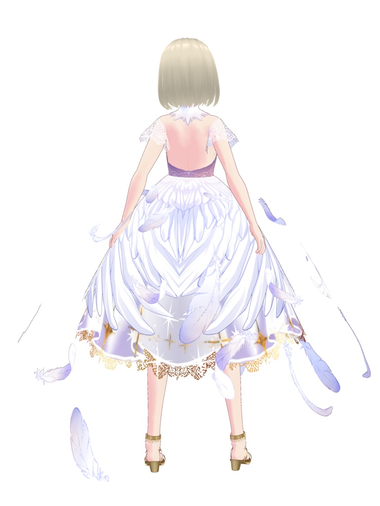 羽ドレス Vroid・vrmデータ入り