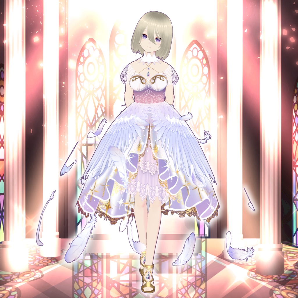 羽ドレス　Vroid・vrmデータ入り