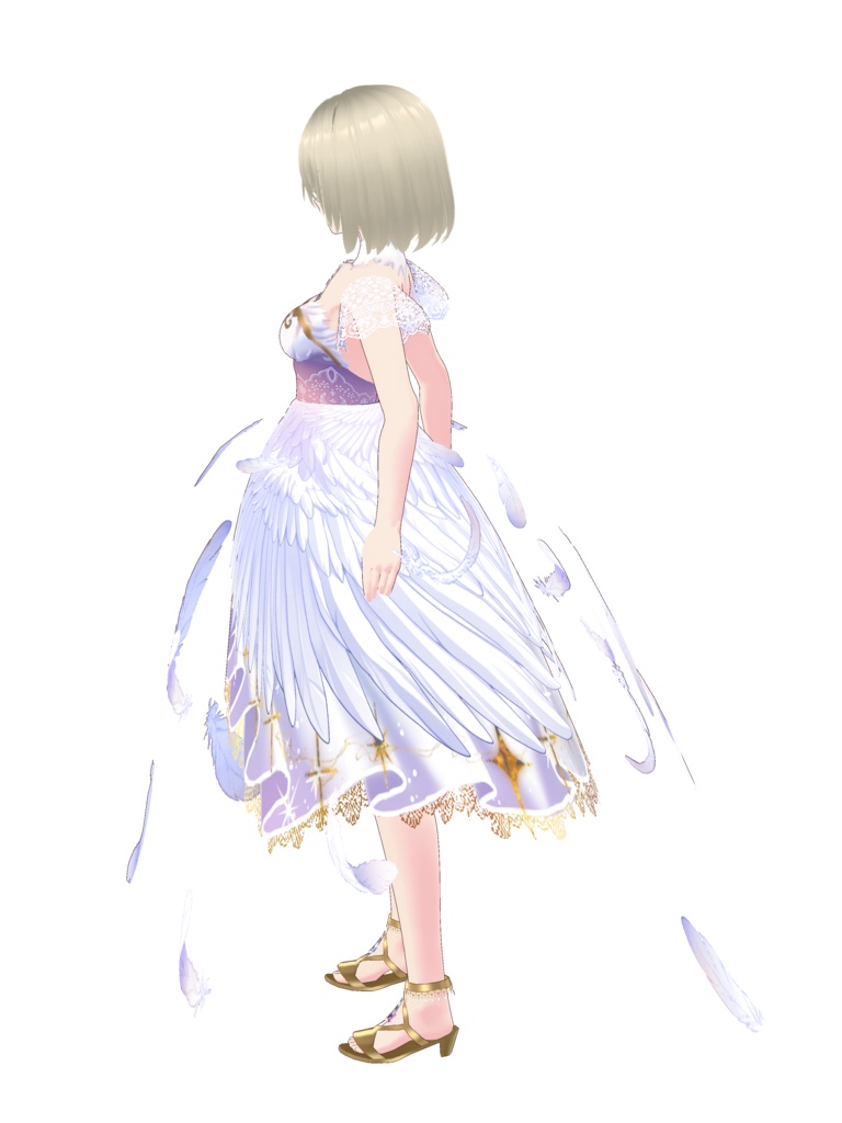 羽ドレス Vroid・vrmデータ入り