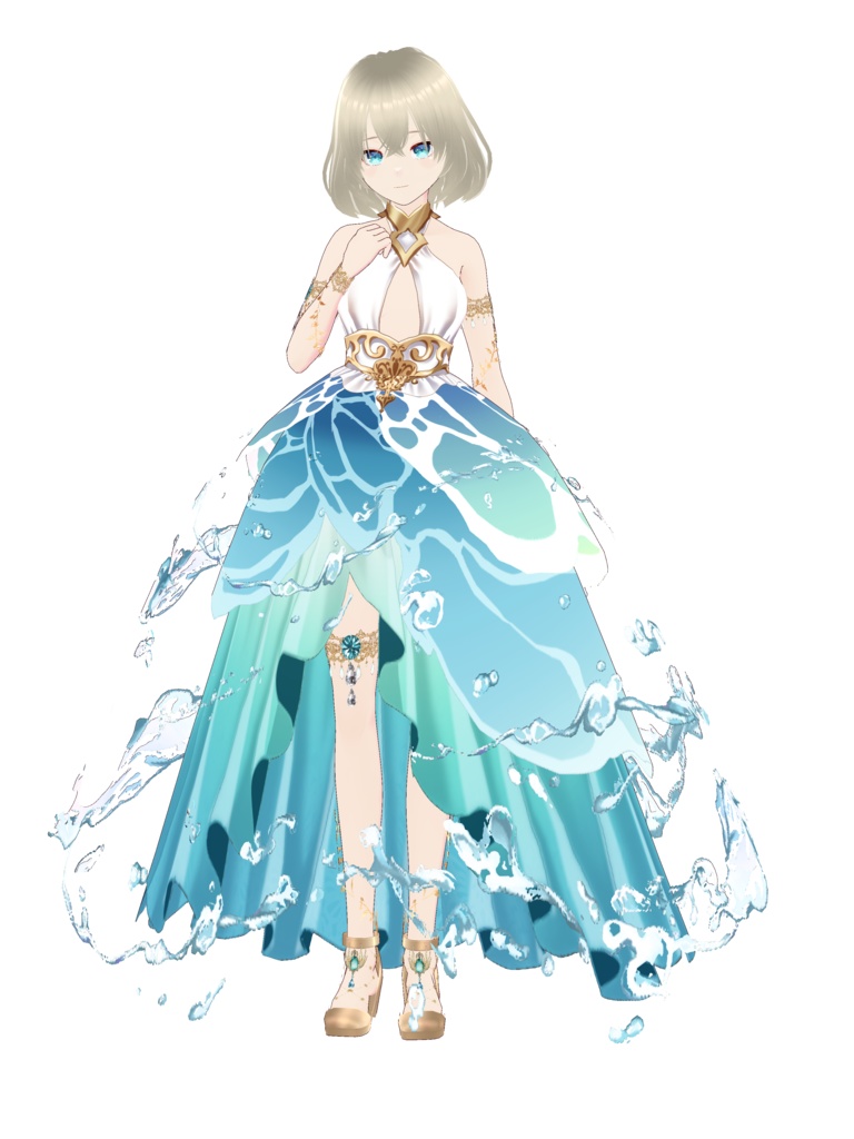 水ドレス Vroid・VRMデータ入り