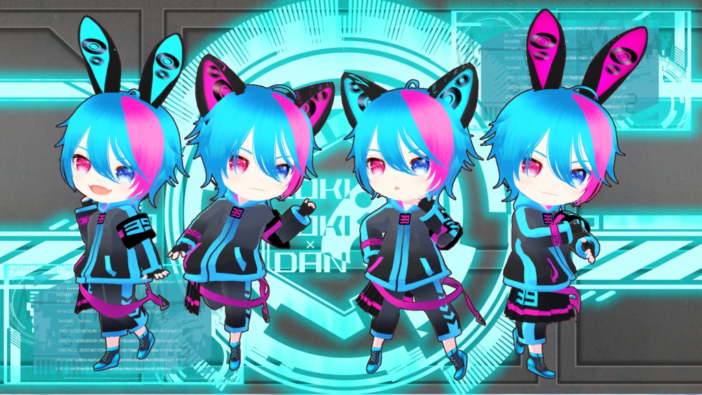 サイバー猫・うさぎ Vroid・VRMデータ入り