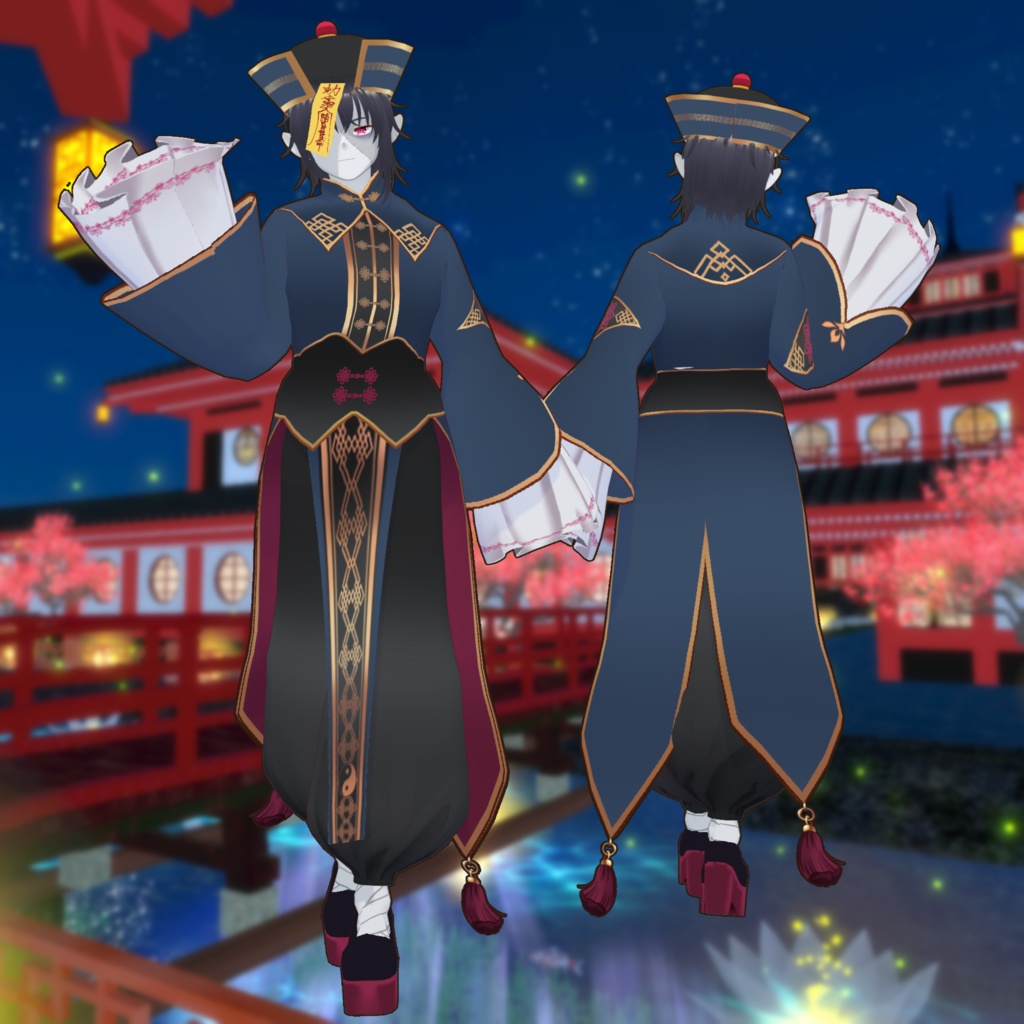 キョンシー男子（肌人間バージョン入り）Vroid・VRMデータ入り