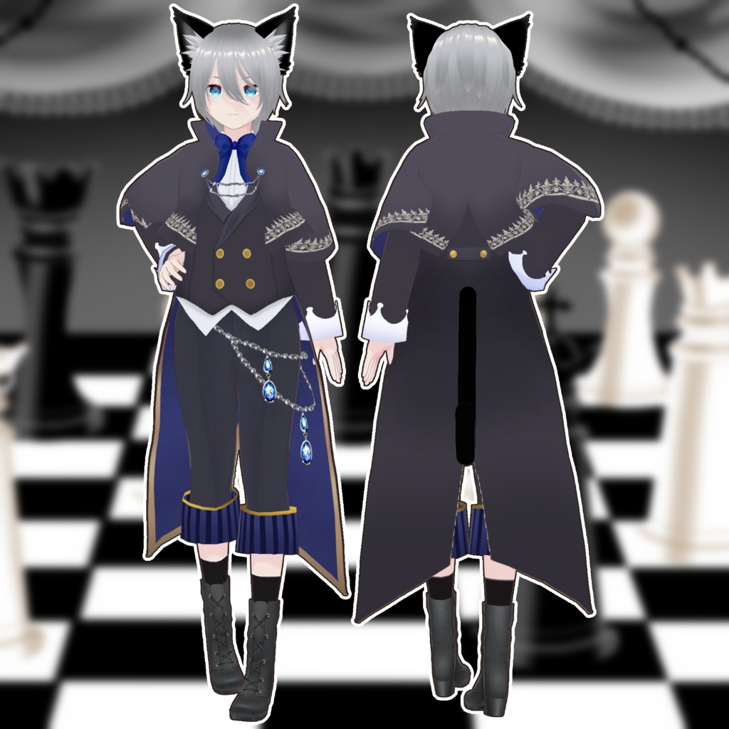 チェス執事　Vroid・VRMデータ入り