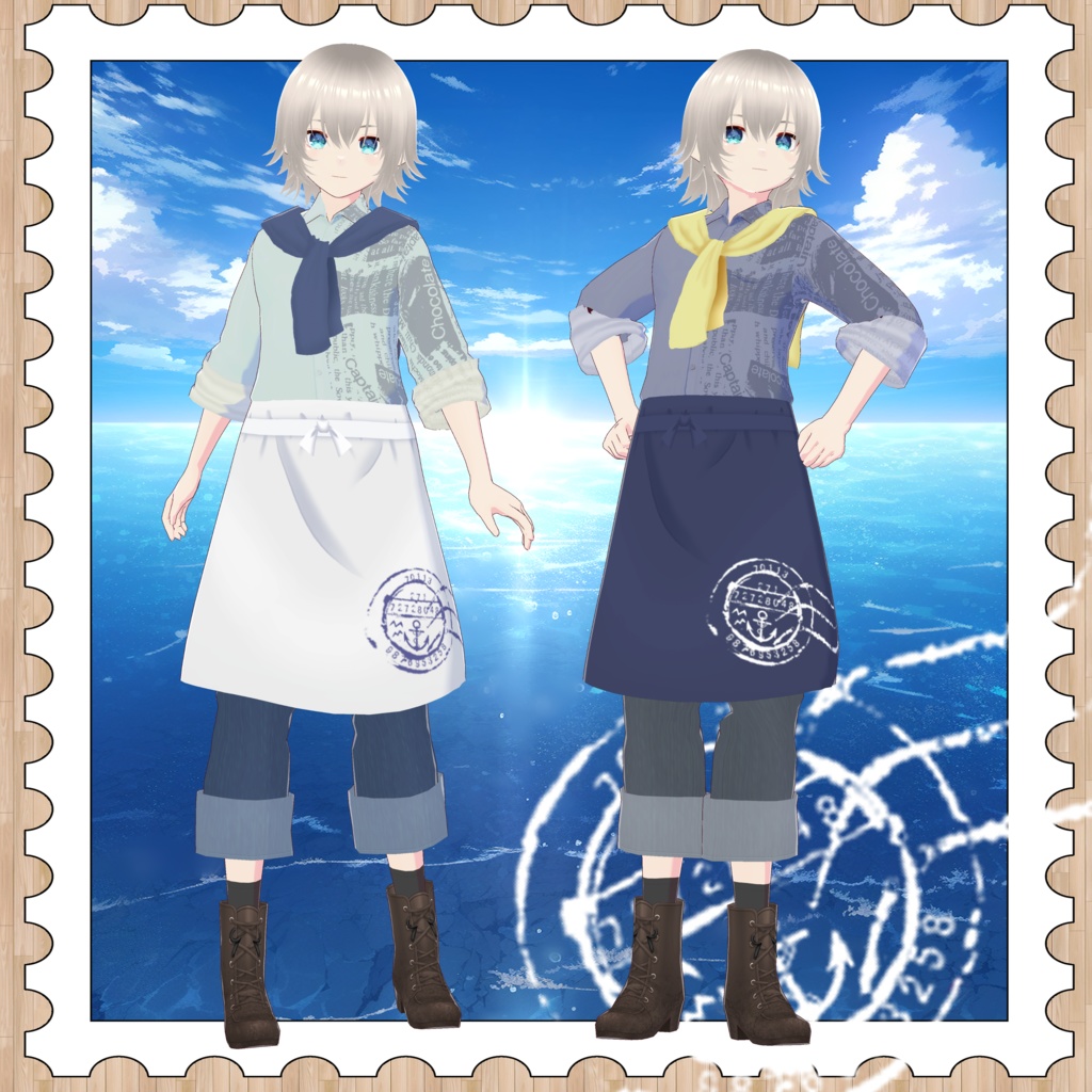 海カフェ店員 Vroid・VRMデータ入り