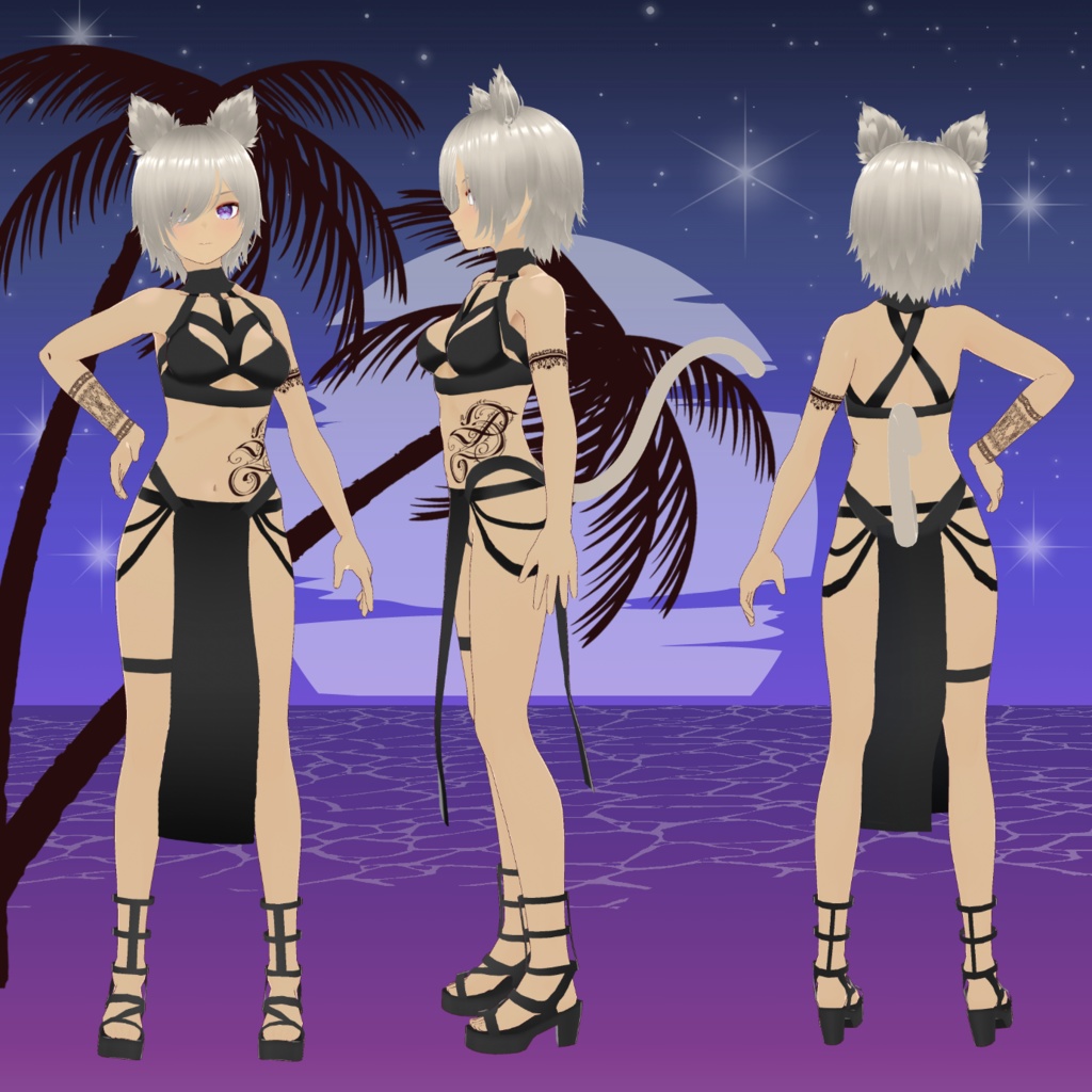 セクシー水着褐色肌　Vroid、VRMデータ
