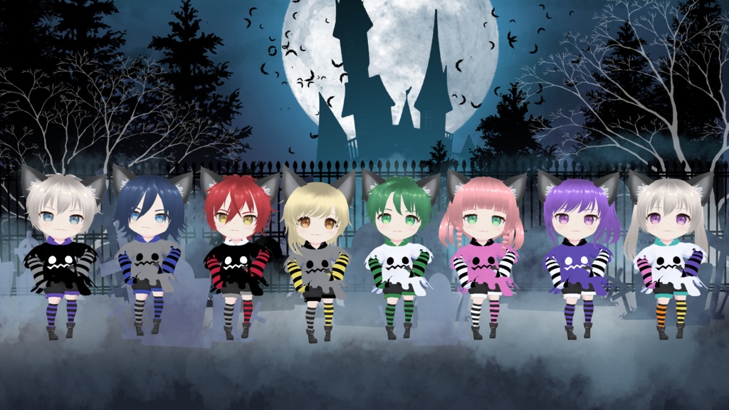 ロキロキ団ハロウィンおばけ服　Vroid、vrmデータ入り