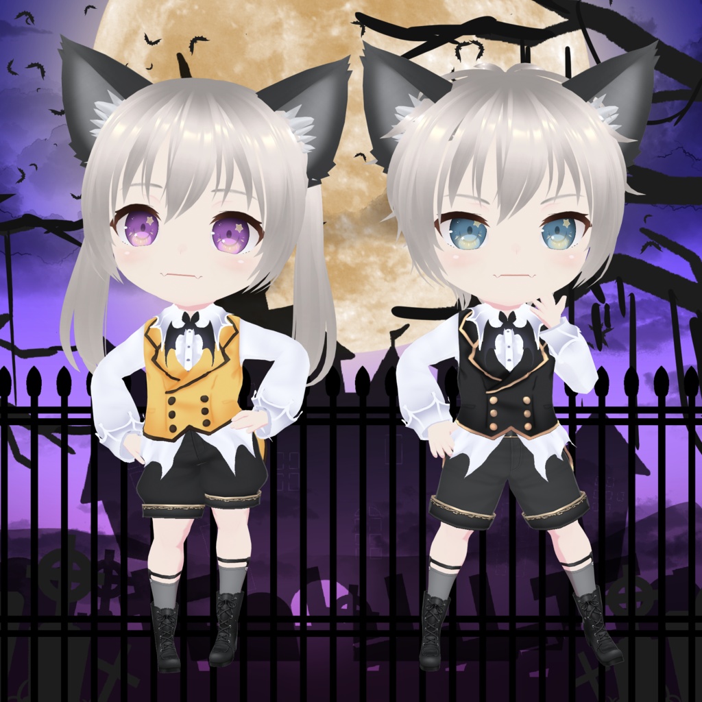 ハロウィン　Vroid、vrmデータ入り　レイヤーに他カラー