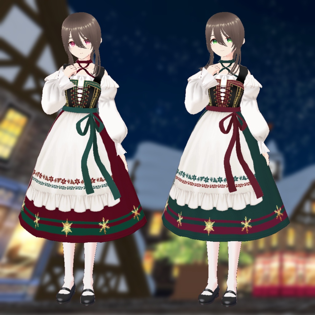 ドイツ民族衣装女の子 ディアンドル Vroid・vrmデータ入り