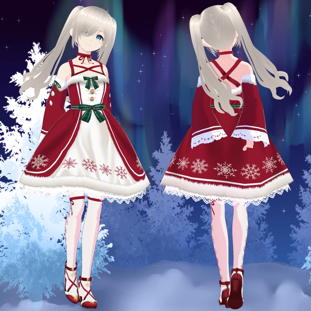 クリスマスサンタドレス　Vroid・vrmデータ入り