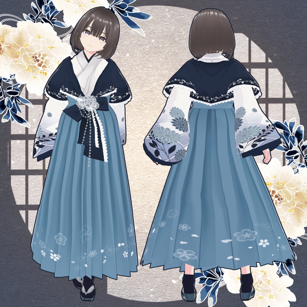 肩掛け袴 Vroid・vrmデータ入り