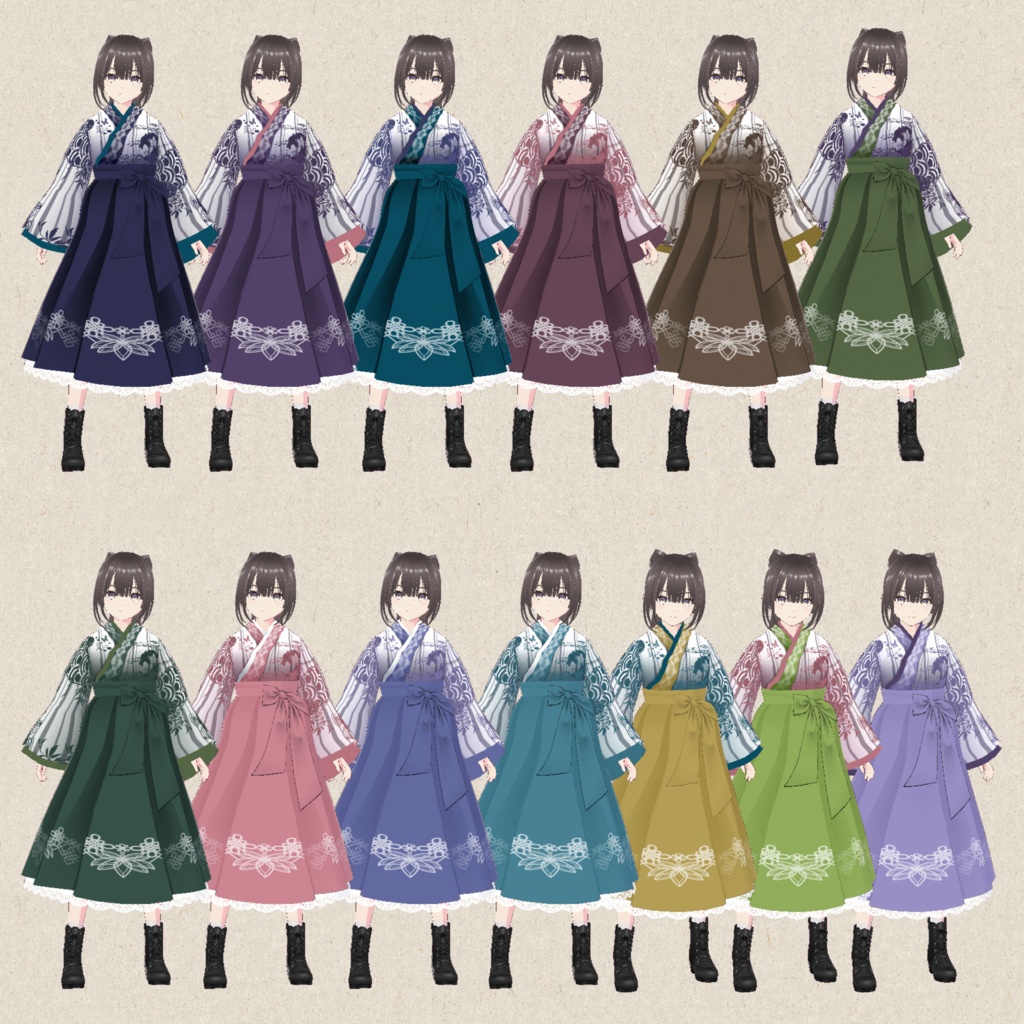 ショート袴　Vroid・vrmデータ入り