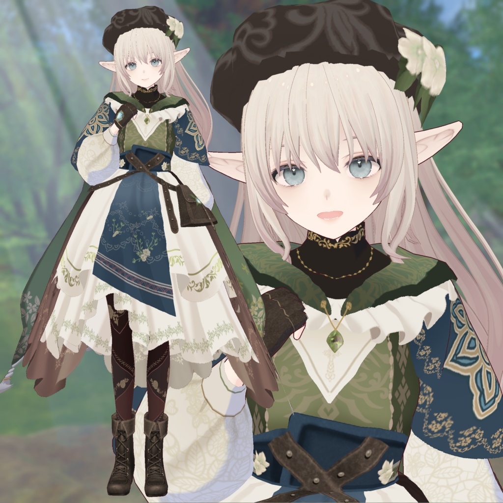 森ガール(エルフ)vrm・vroid・xwearデータ入り