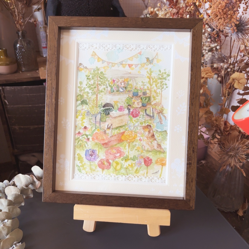 原画「笑顔の咲く花屋さん」