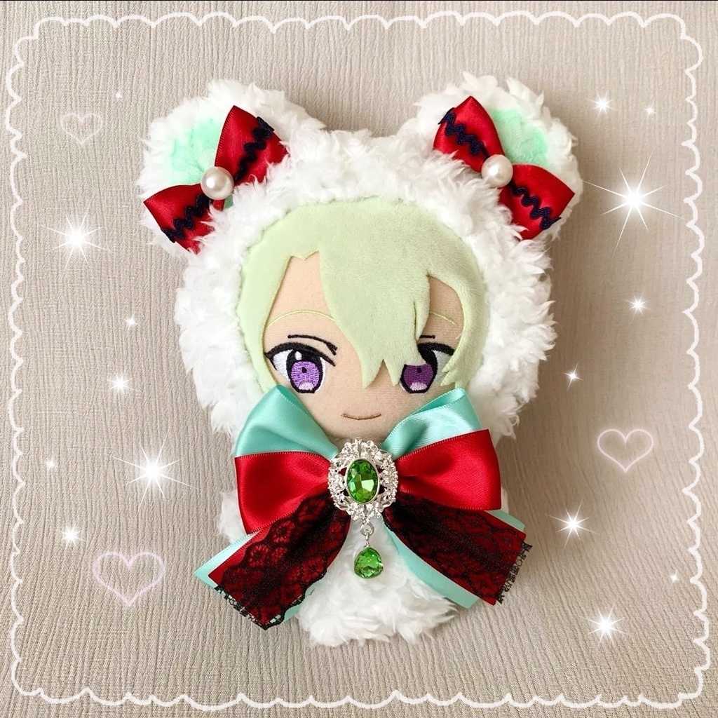 あんスタ 着ぐるみ 16cm バッグチャーム付き 黄緑×赤くまさん ZK7