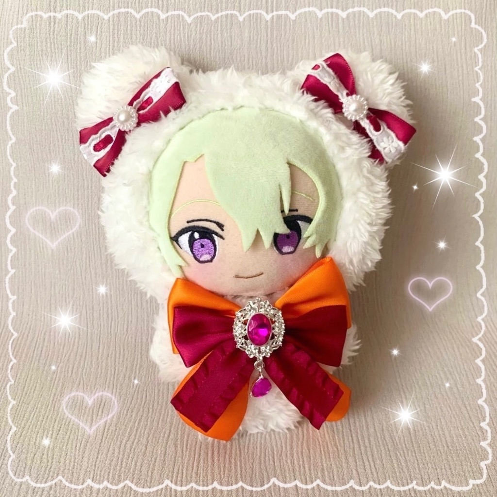 あんスタ着ぐるみ16cmバッグチャーム付 オレンジ×ワインレッドくま ZK10