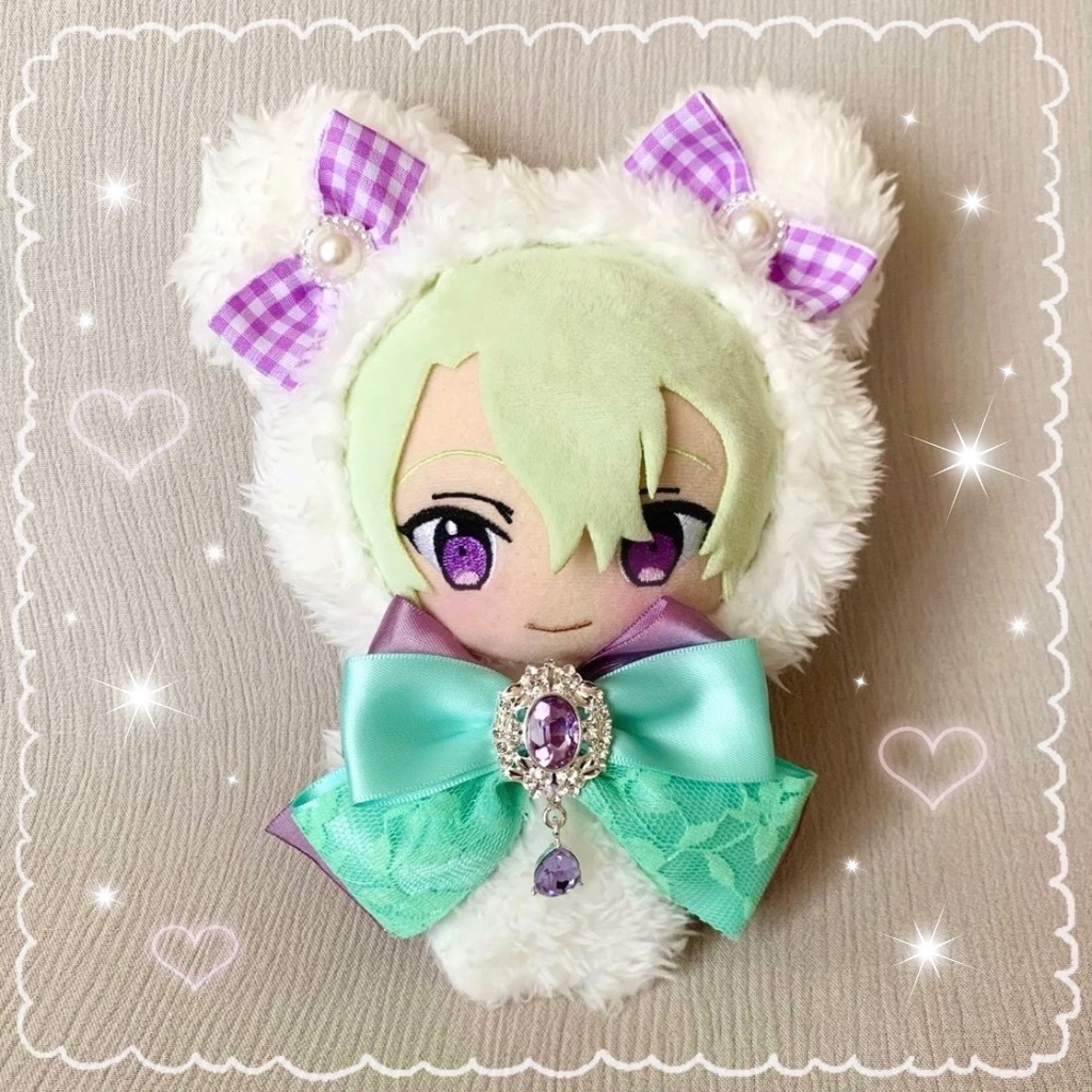あんスタ着ぐるみ16cmバッグチャーム付 ターコイズ×パープルくま ZK11