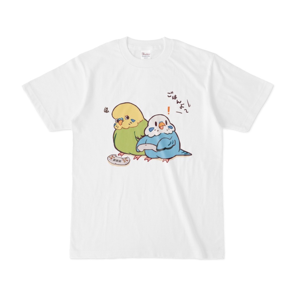 セキセイインコゲームに夢中Tシャツ