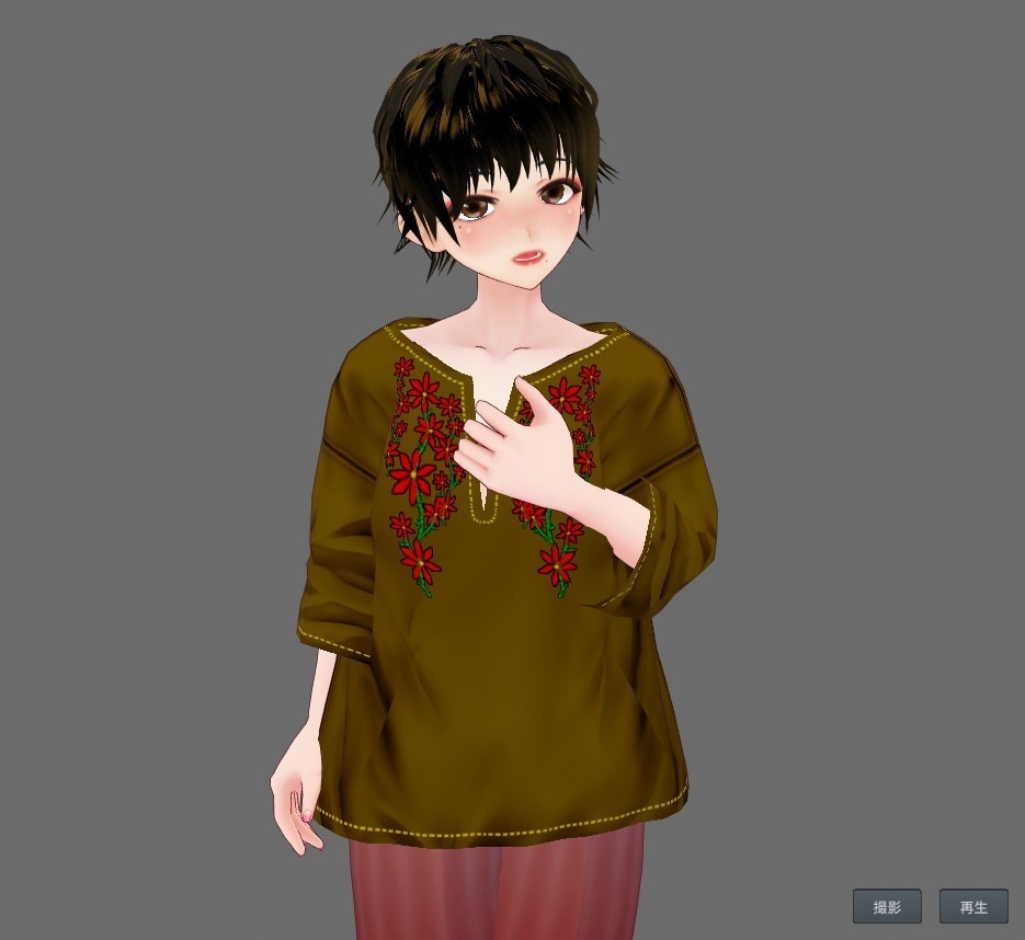 【Vroid】エスニック刺繍風シャツ(全8色/無料版あり)