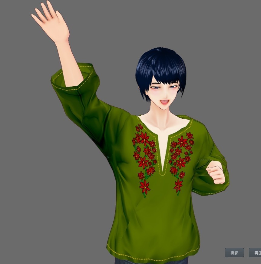 【Vroid】エスニック刺繍風シャツ(全8色/無料版あり)