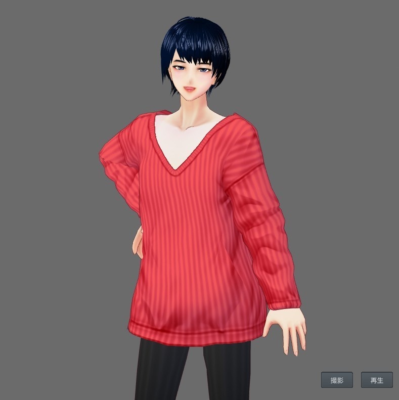 【Vroid】レースアップセーター(全30色/無料版あり)