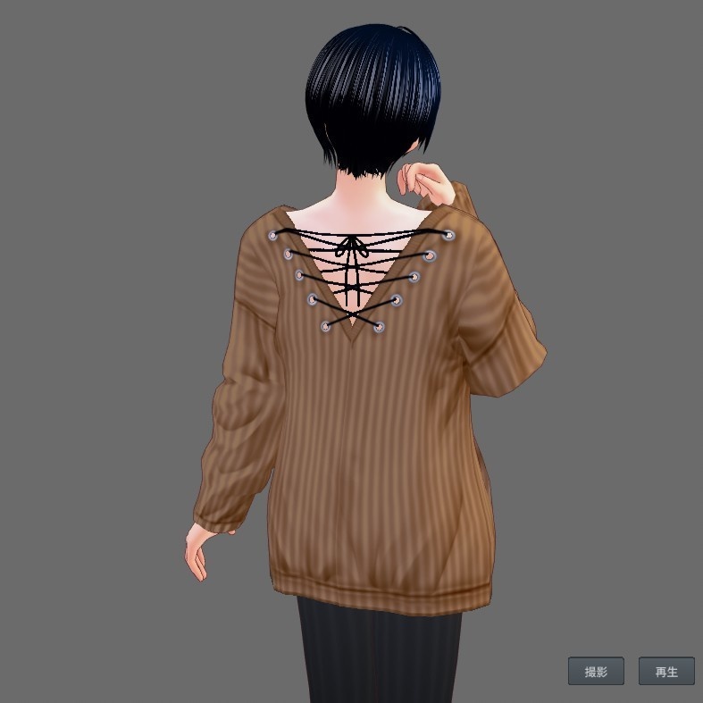 【Vroid】レースアップセーター(全30色/無料版あり)