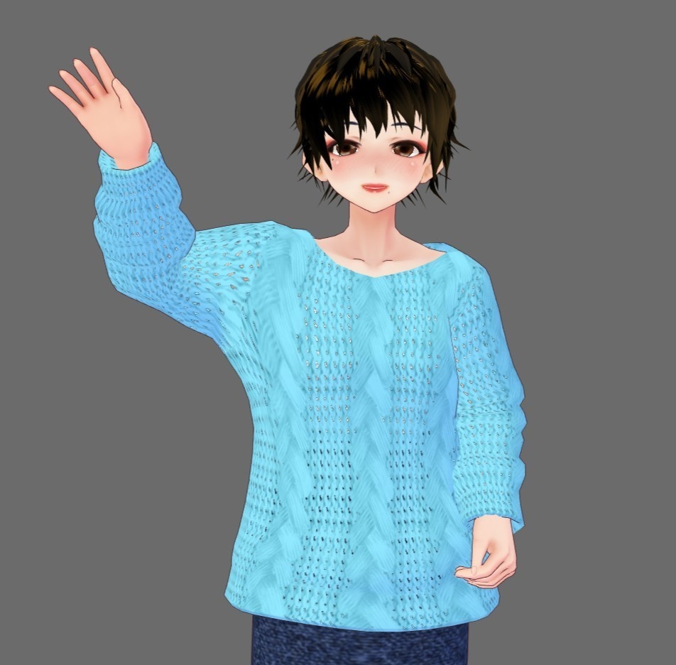 【Vroid】ケーブルニット(全30色60着/無料版あり)