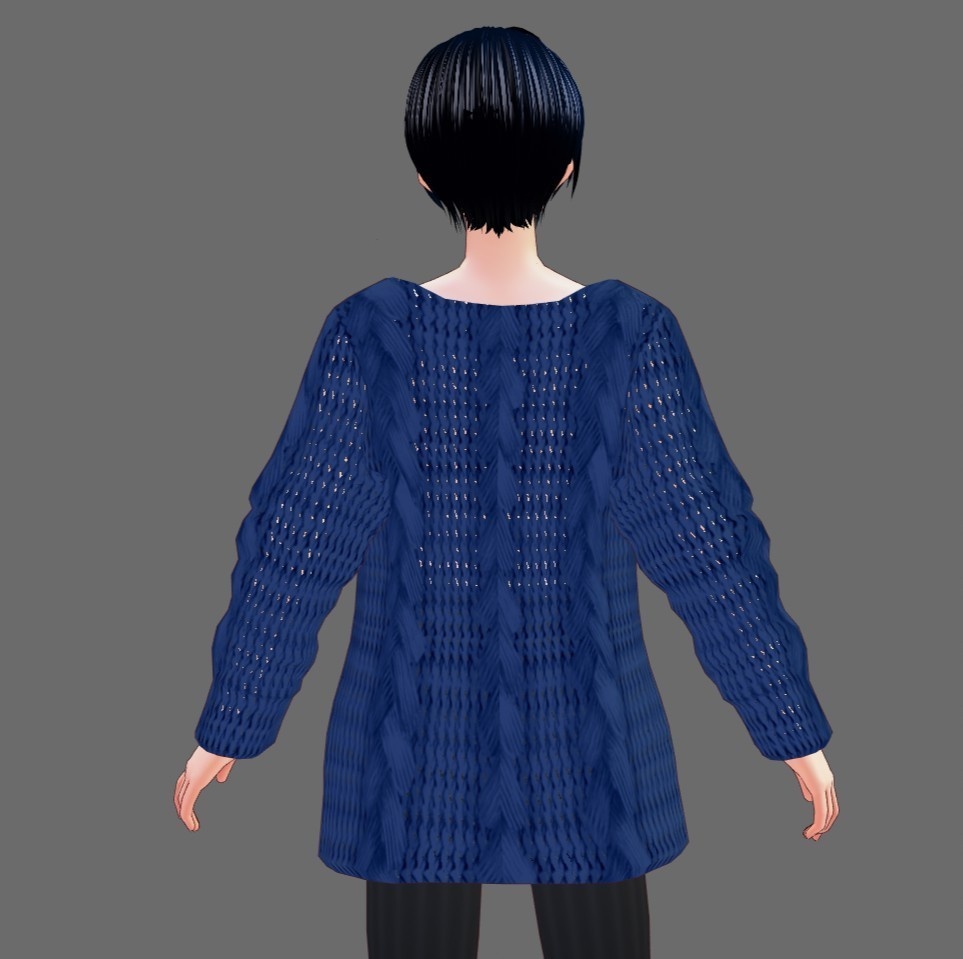 【Vroid】ケーブルニット(全30色60着/無料版あり)