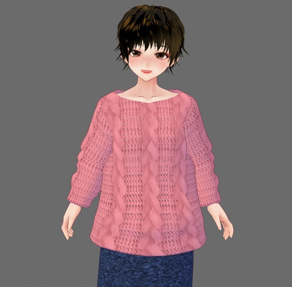 【Vroid】ケーブルニット(全30色60着/無料版あり)