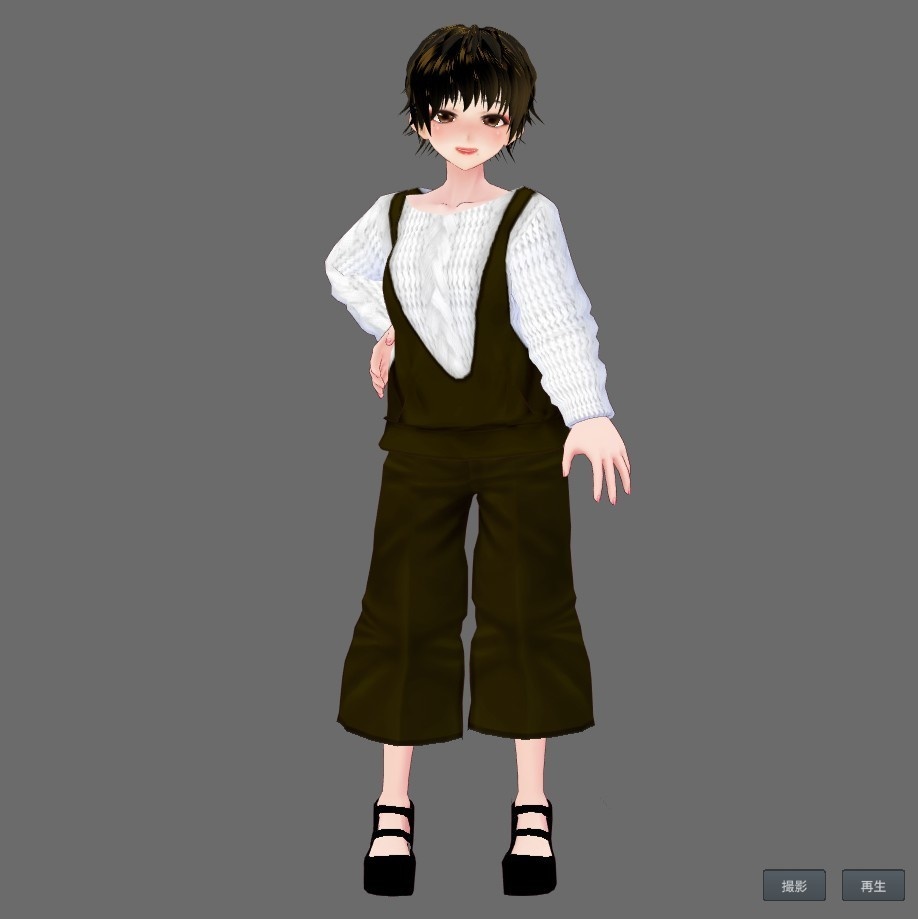 【Vroid】サロペット風セットアップ(全6色/無料版あり)