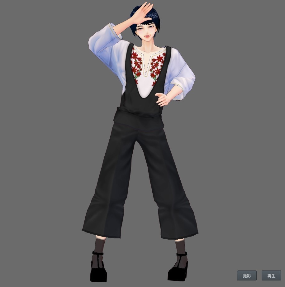 【Vroid】サロペット風セットアップ(全6色/無料版あり)