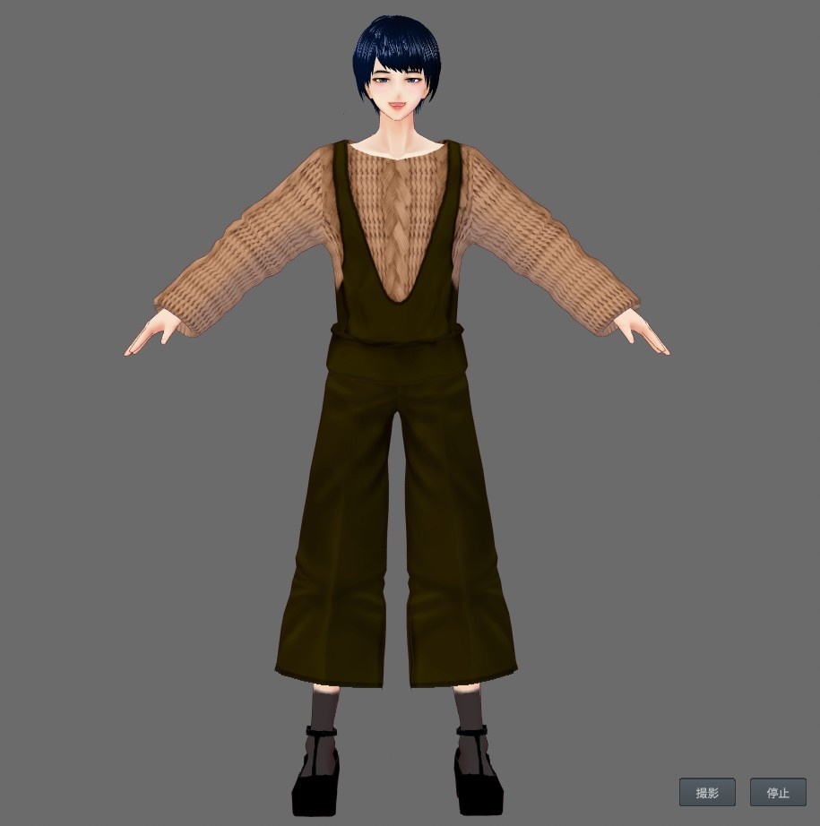 【Vroid】サロペット風セットアップ(全6色/無料版あり)