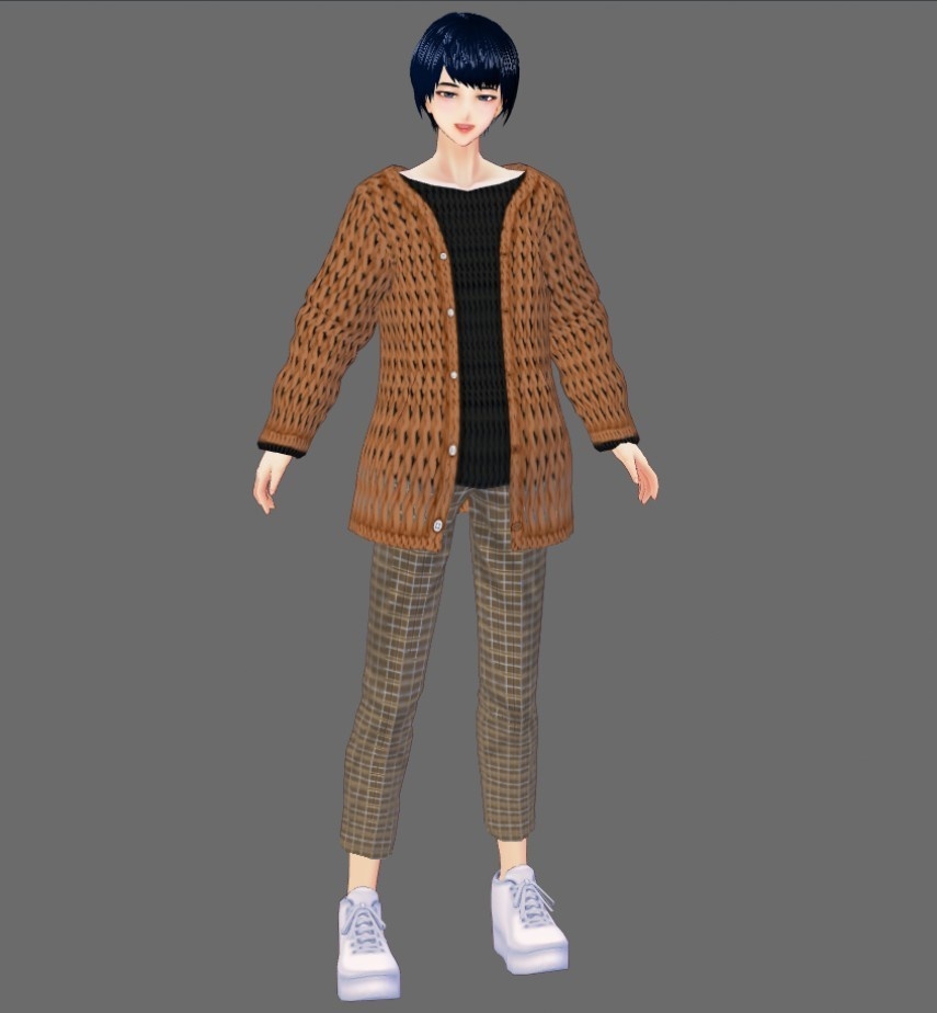 【Vroid】ざっくりカーディガン(無料版4色/有料版10色)