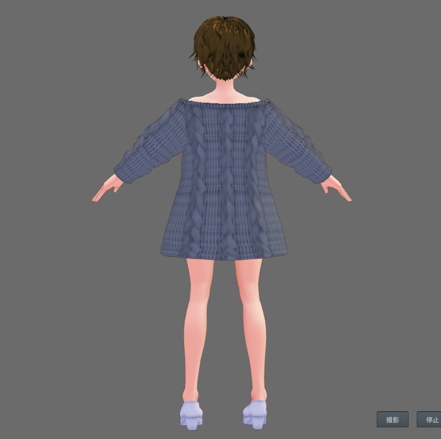 【Vroid】オフショルニット(無料版5色/有料版12色)