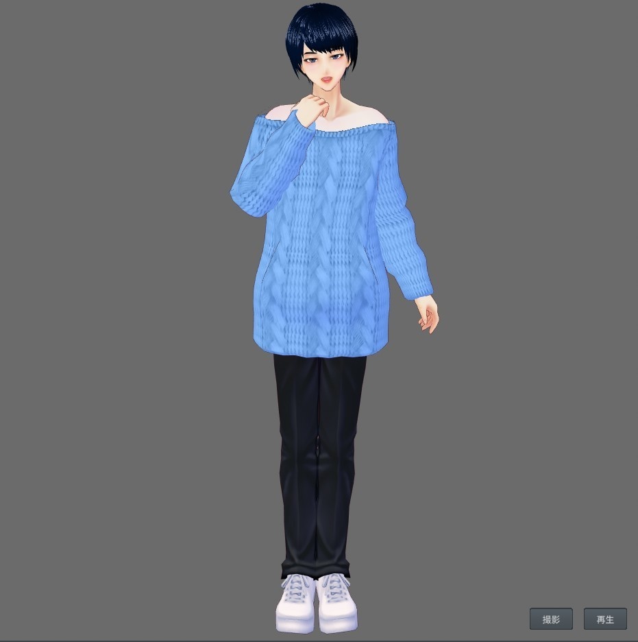 【Vroid】オフショルニット(無料版5色/有料版12色)