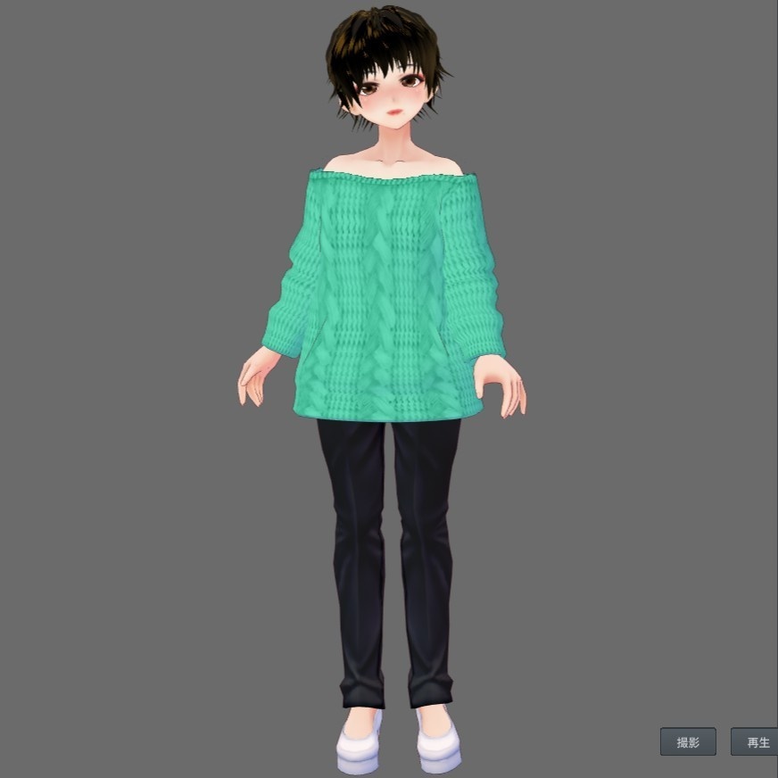 【Vroid】オフショルニット(無料版5色/有料版12色)