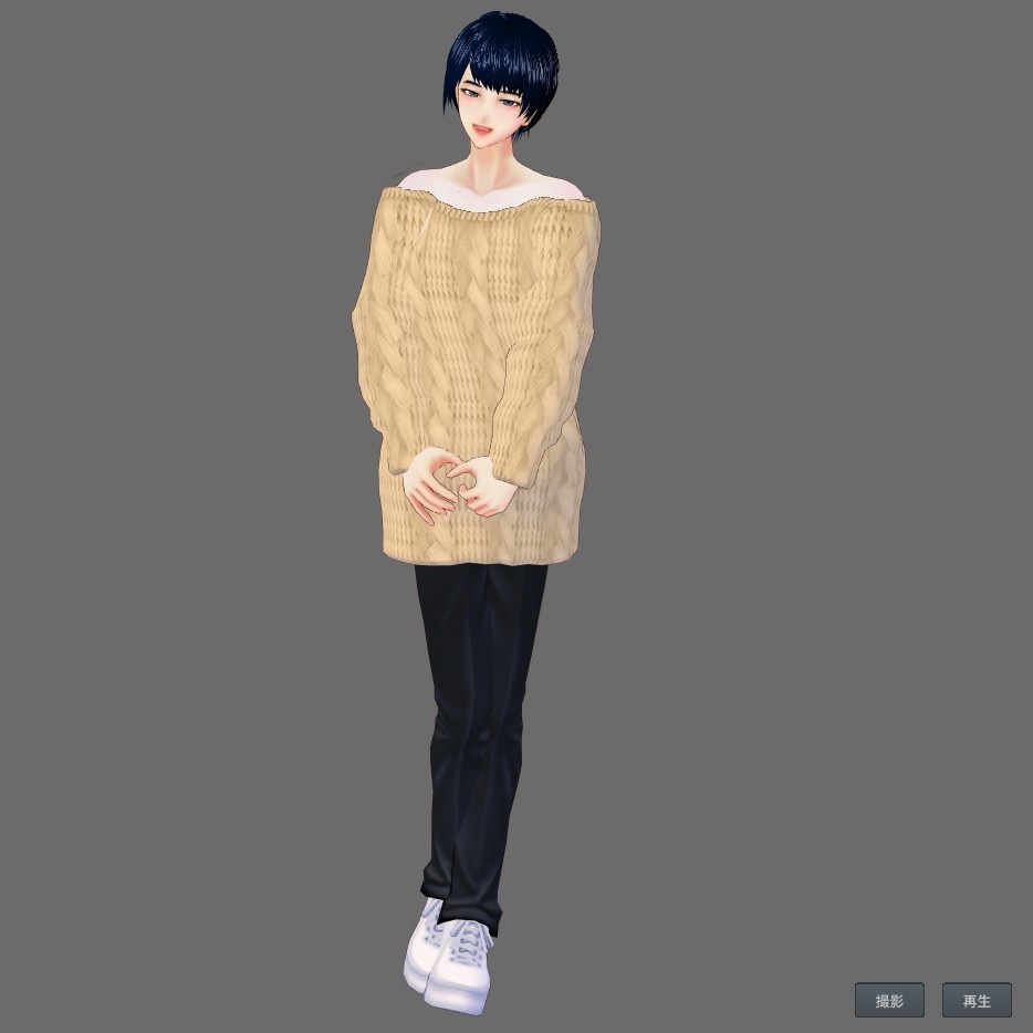 【Vroid】オフショルニット(無料版5色/有料版12色)