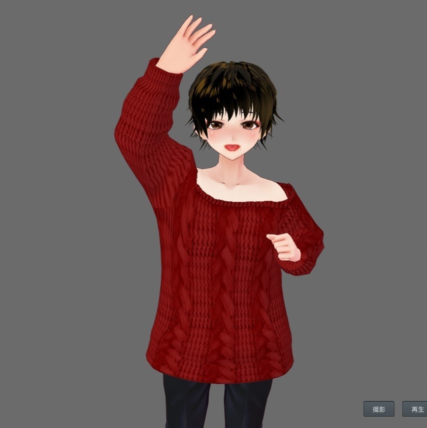 【Vroid】オフショルニット(無料版5色/有料版12色)