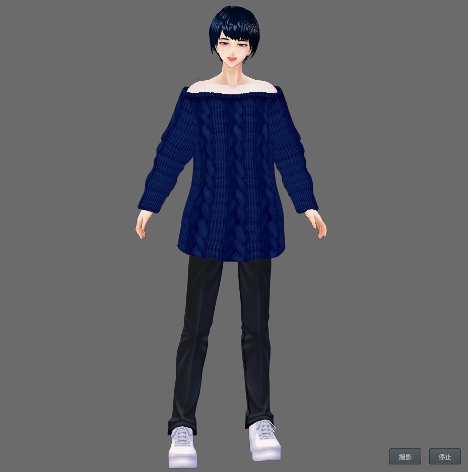 【Vroid】オフショルニット(無料版5色/有料版12色)