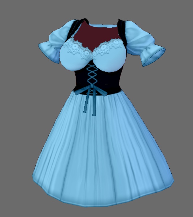 【Vroid】ディアンドル風・胸元セクシードレス(無料版あり/女性用)