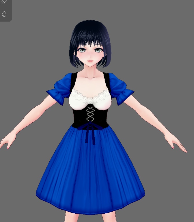 【Vroid】ディアンドル風・胸元セクシードレス(無料版あり/女性用)