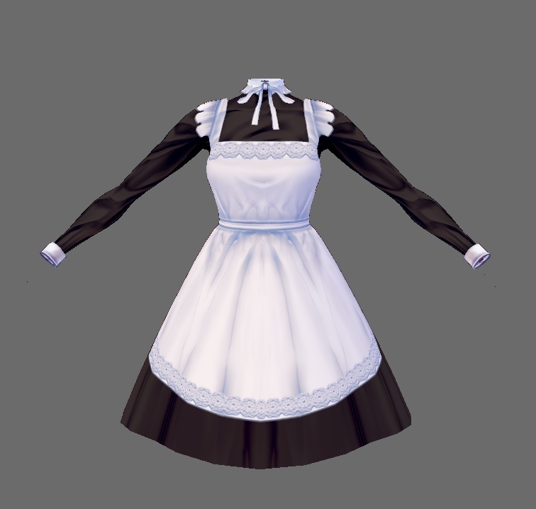【Vroid】シンプルなメイド服(男女兼用)