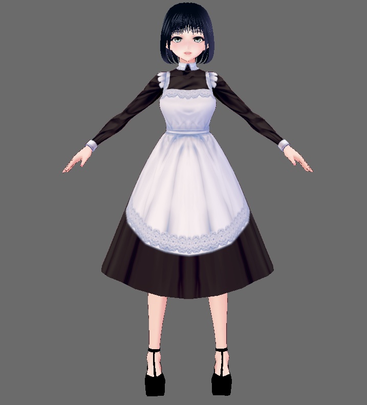 【Vroid】シンプルなメイド服(男女兼用)
