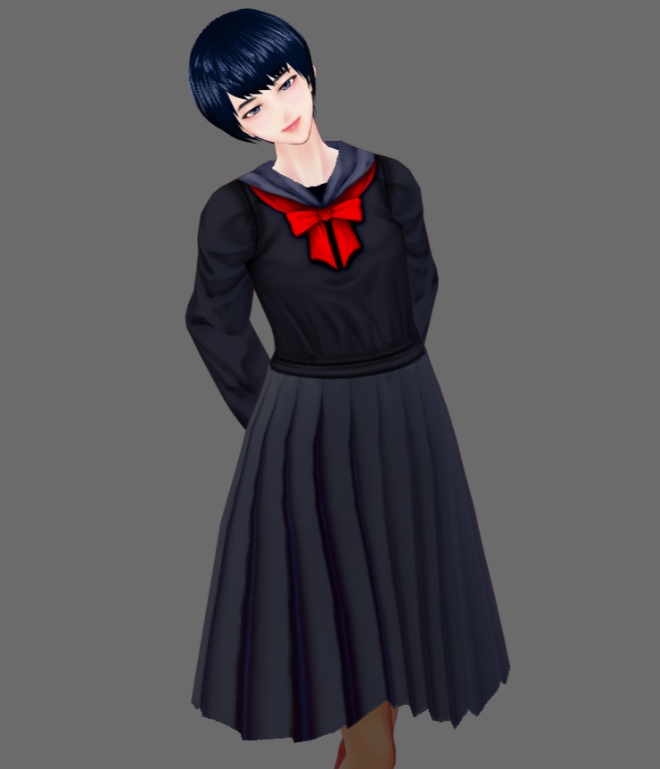 【Vroid】お嬢様学校風セーラー服(男女兼用)