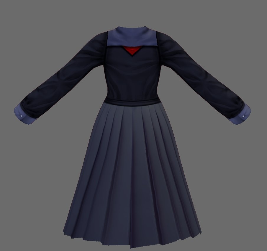 【Vroid】お嬢様学校風セーラー服(男女兼用)